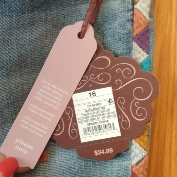 NWT Knox Rose Embroidered Jeans Size 16 - Picture 8 of 9